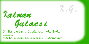 kalman gulacsi business card